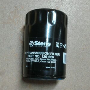 120-626 Stens Oil/Transmission Filter compatible with John Deere AM39687, Kohler 277233-S, Onan 122-0800